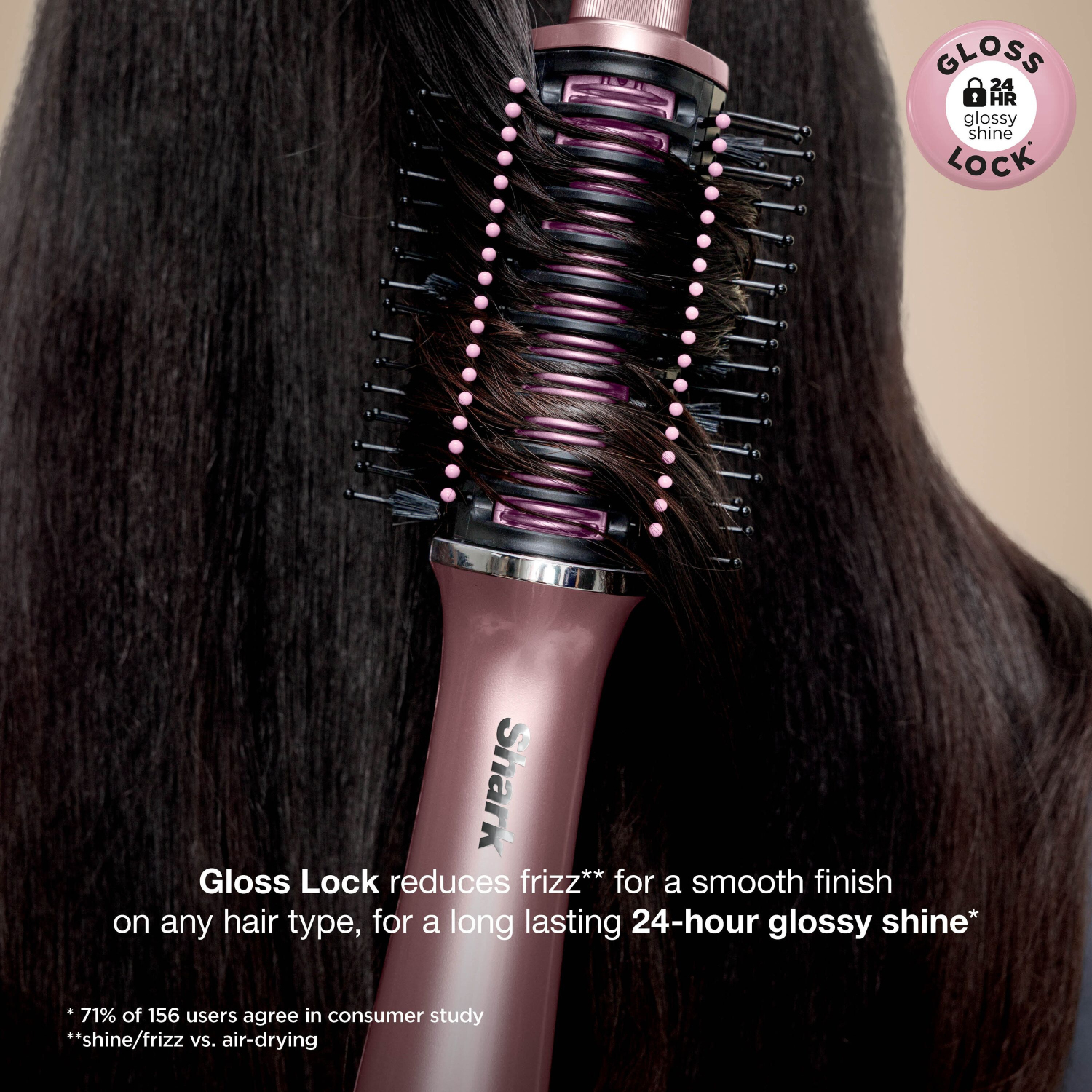 Shark HT302UKPK Glossi 2-in-1 Hot Brush and Air Glosser - Pink full image