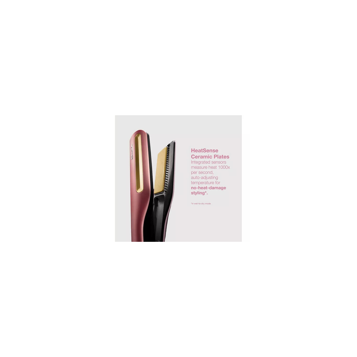 Shark HT401UKPK SilkiPro Straight Hair Straightener + Dryer in One Tool - Pink full image