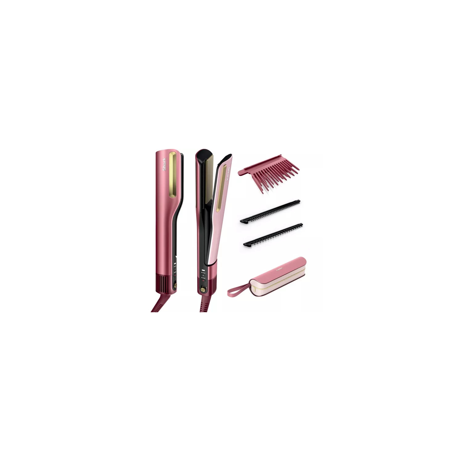 Shark HT401UKPK SilkiPro Straight Hair Straightener + Dryer in One Tool - Pink full image