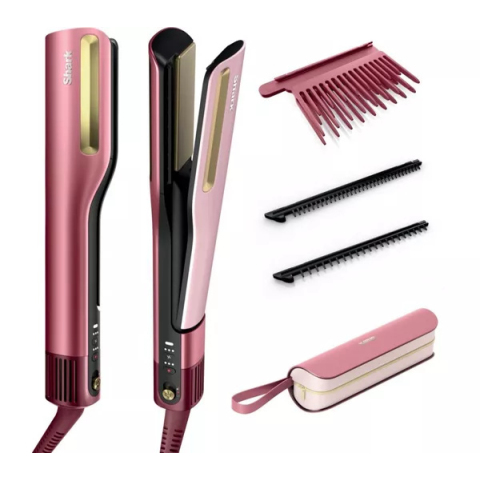 Shark HT401UKPK SilkiPro Straight Hair Straightener + Dryer in One Tool - Pink