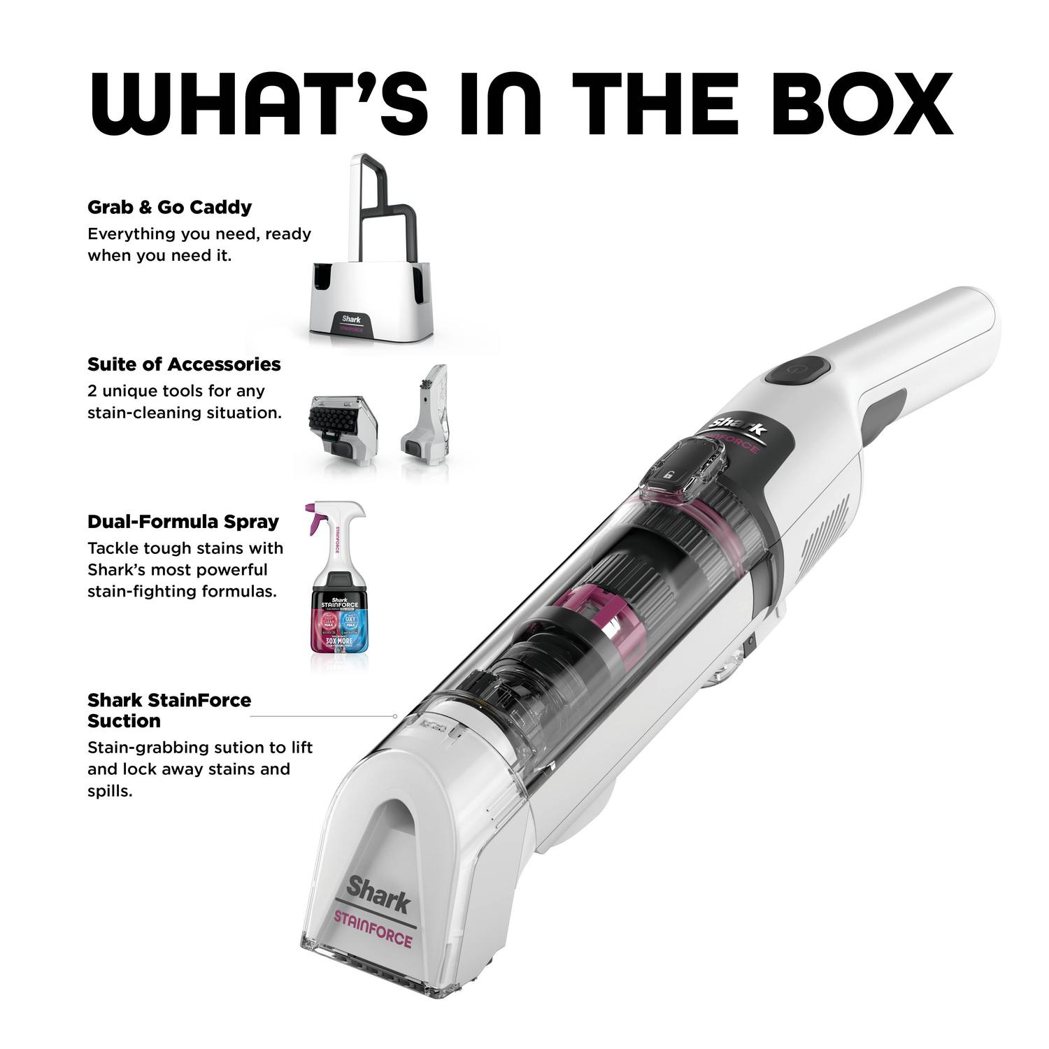 Shark HX100UKT Shark StainForce Cordless Stain-Destroying Spot Cleaner - White full image
