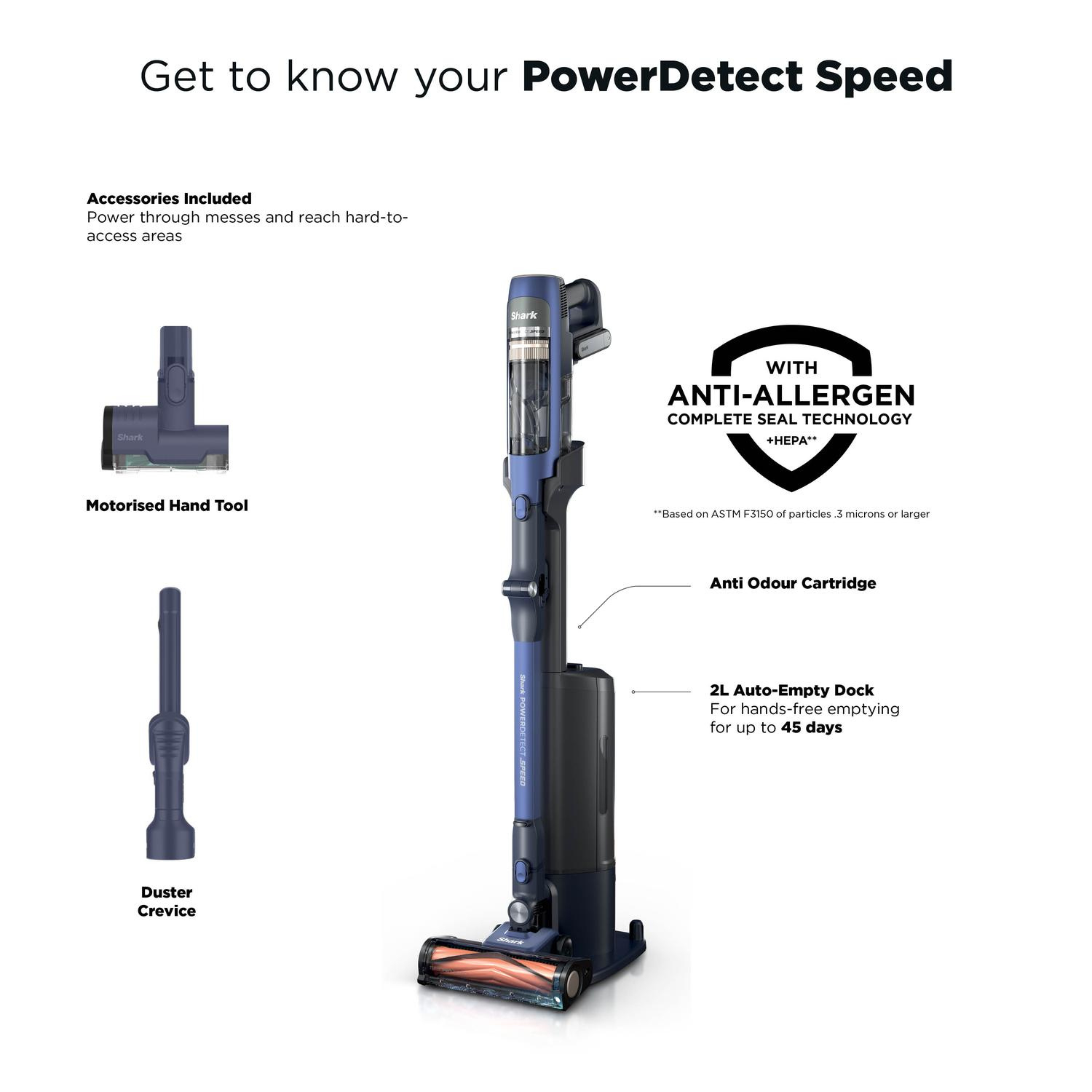 Shark IA3241UKT Phoenix AED Cordless Vacuum - Ultramarine full image