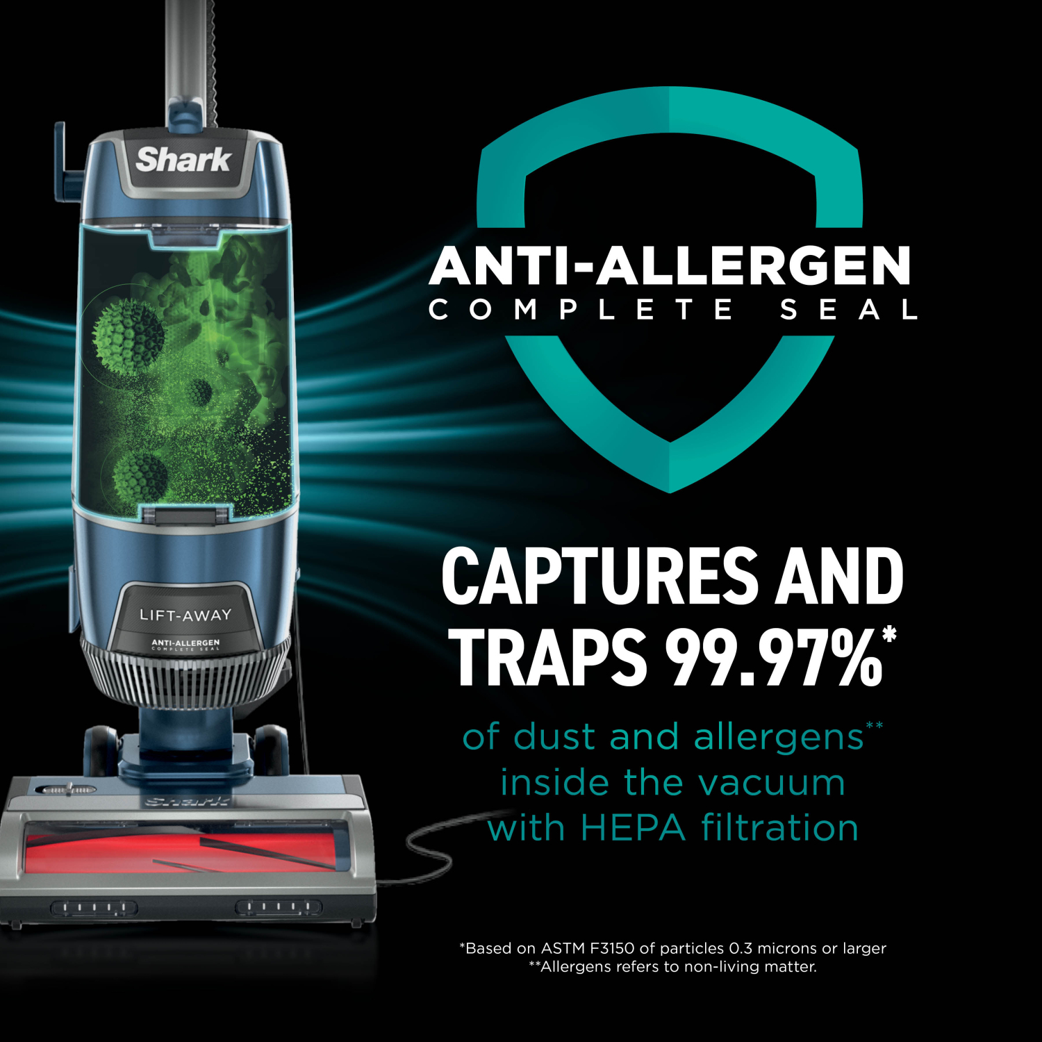 Shark LU250UKT Rotator corded Pet Upright Vacuum Cleaner - Dark Purewater Blue full image