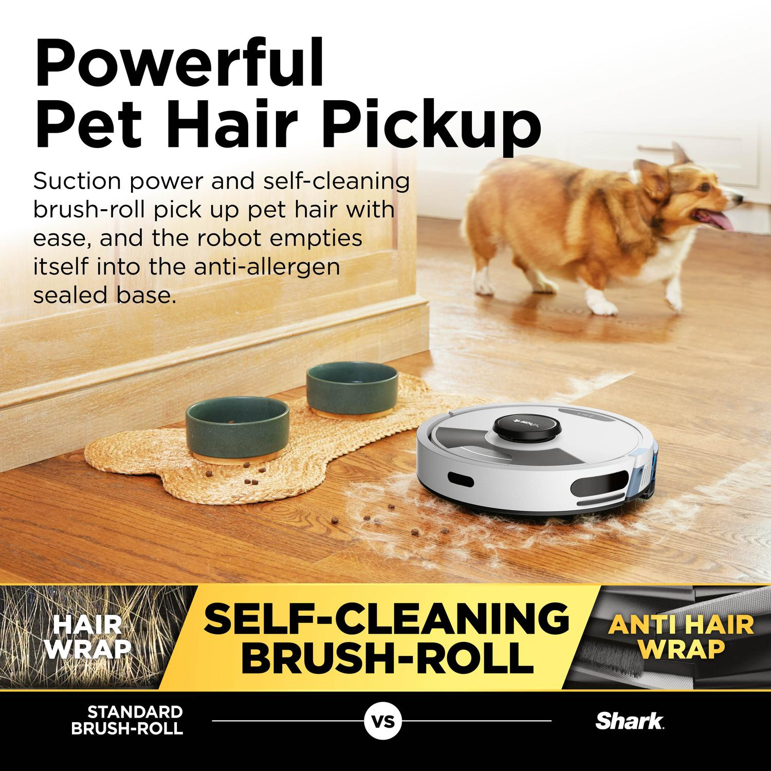 Shark RV2620WAUKWH Matrix Plus 2 in 1 Self Empty Robot Vacuum & Mop - 110 Minutes Run Time - White/Silver full image