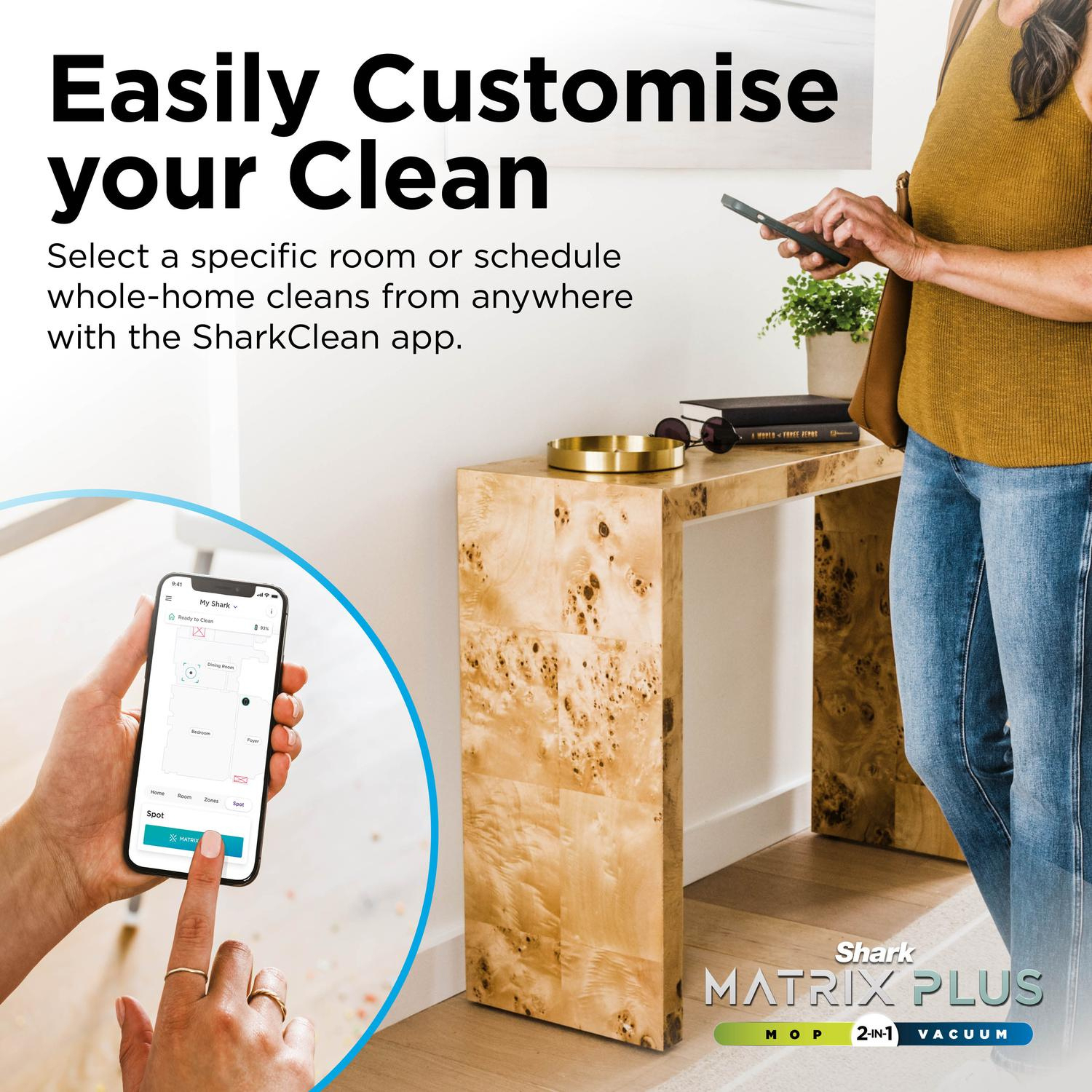 Shark RV2620WAUKWH Matrix Plus 2 in 1 Self Empty Robot Vacuum & Mop - 110 Minutes Run Time - White/Silver full image