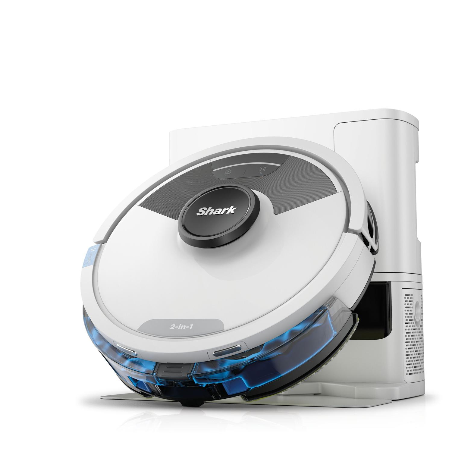 Shark RV2620WAUKWH Matrix Plus 2 in 1 Self Empty Robot Vacuum & Mop - 110 Minutes Run Time - White/Silver full image
