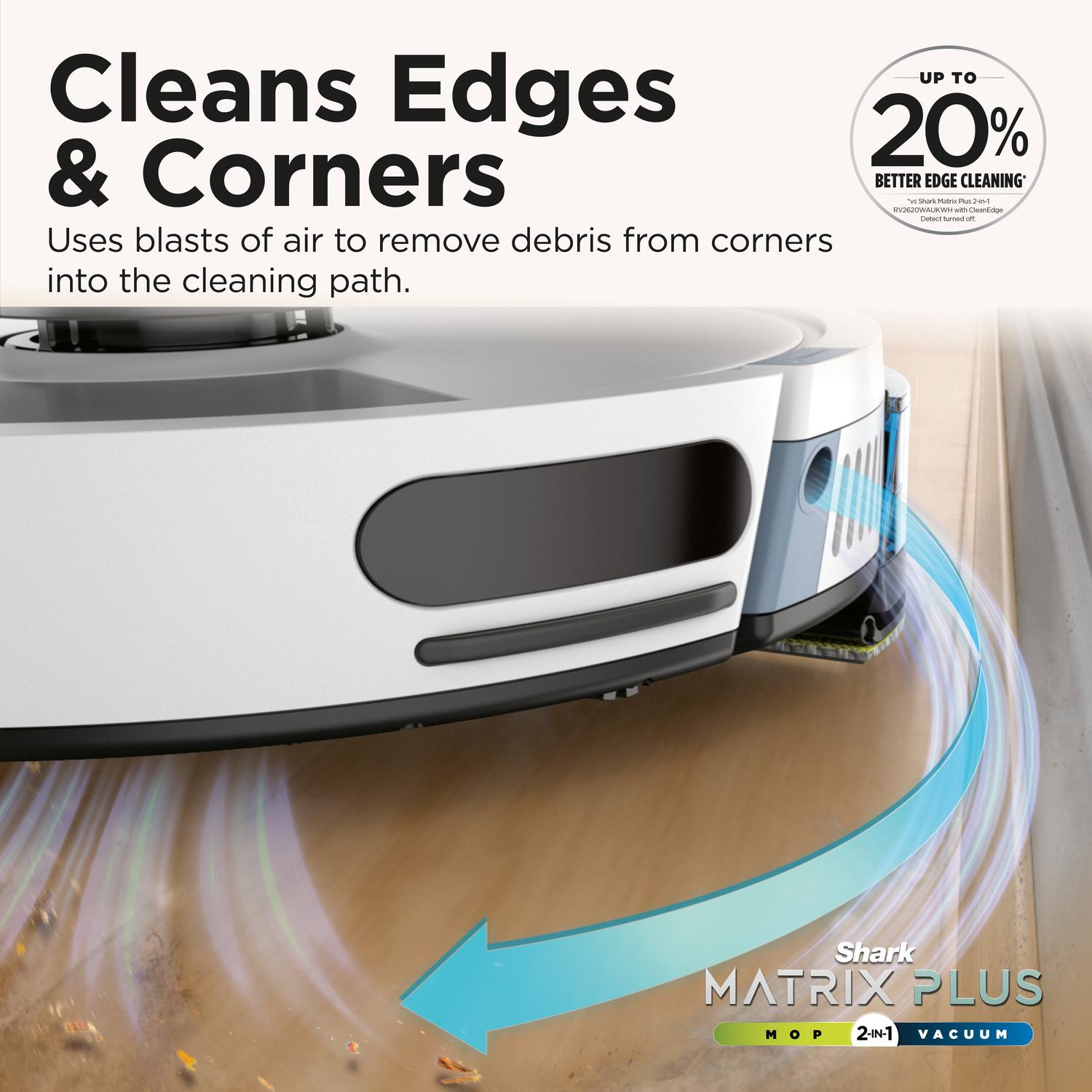 Shark RV2620WAUKWH Matrix Plus 2 in 1 Self Empty Robot Vacuum & Mop - 110 Minutes Run Time - White/Silver full image