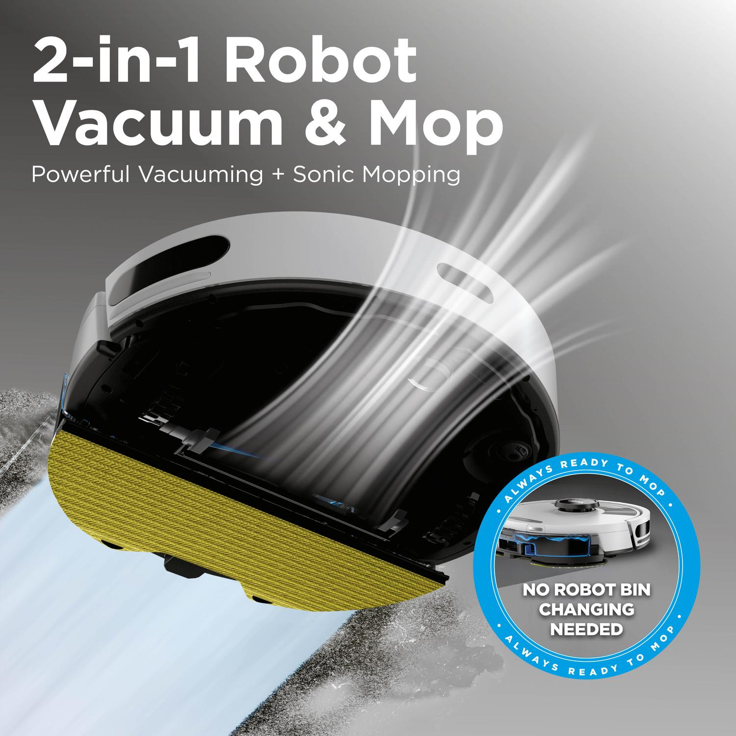 Shark RV2620WAUKWH Matrix Plus 2 in 1 Self Empty Robot Vacuum & Mop - 110 Minutes Run Time - White/Silver full image