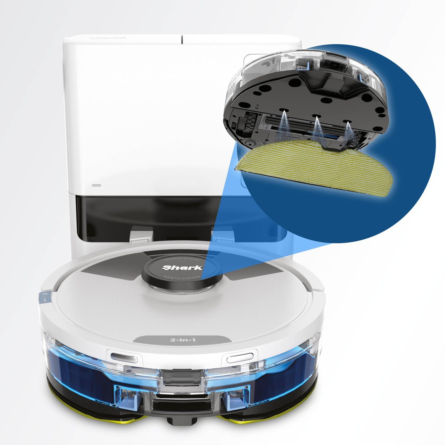 Shark RV2620WAUKWH Matrix Plus 2 in 1 Self Empty Robot Vacuum & Mop - 110 Minutes Run Time - White/Silver full image