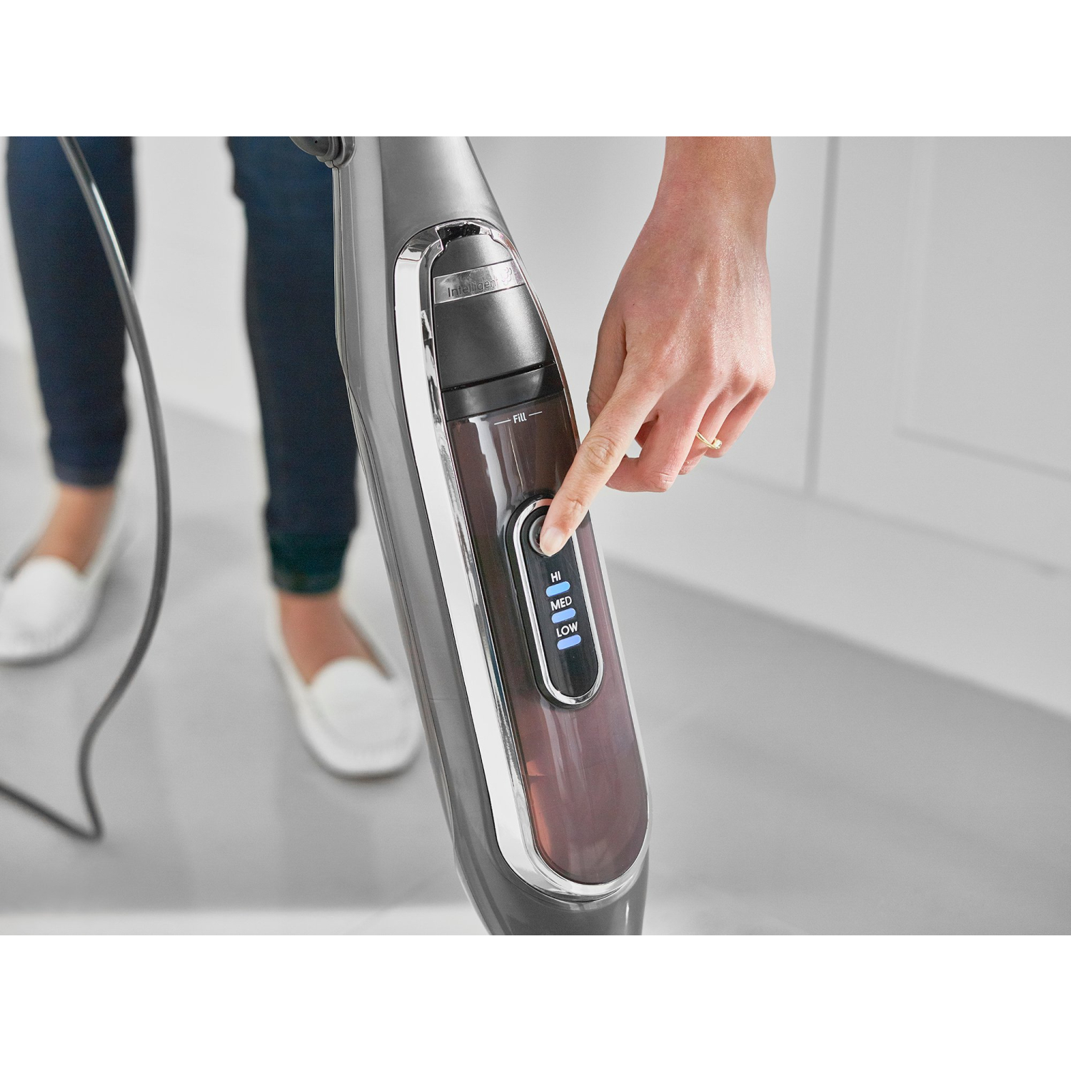 Shark S6003UK Klik n'Flip Automatic Steam Pocket Mop - Shark Steel Grey/Bordeaux full image