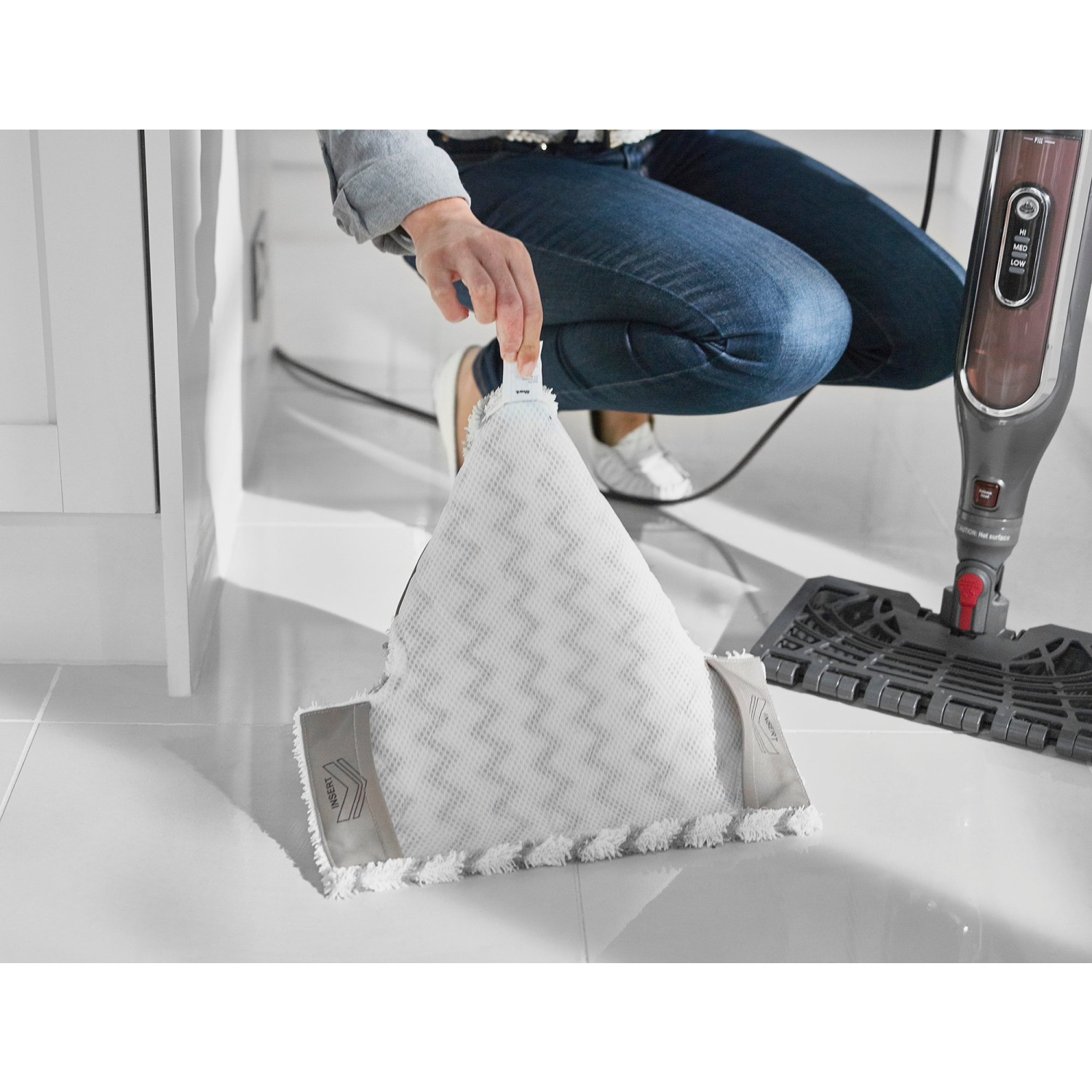 Shark S6003UK Klik n'Flip Automatic Steam Pocket Mop - Shark Steel Grey/Bordeaux full image