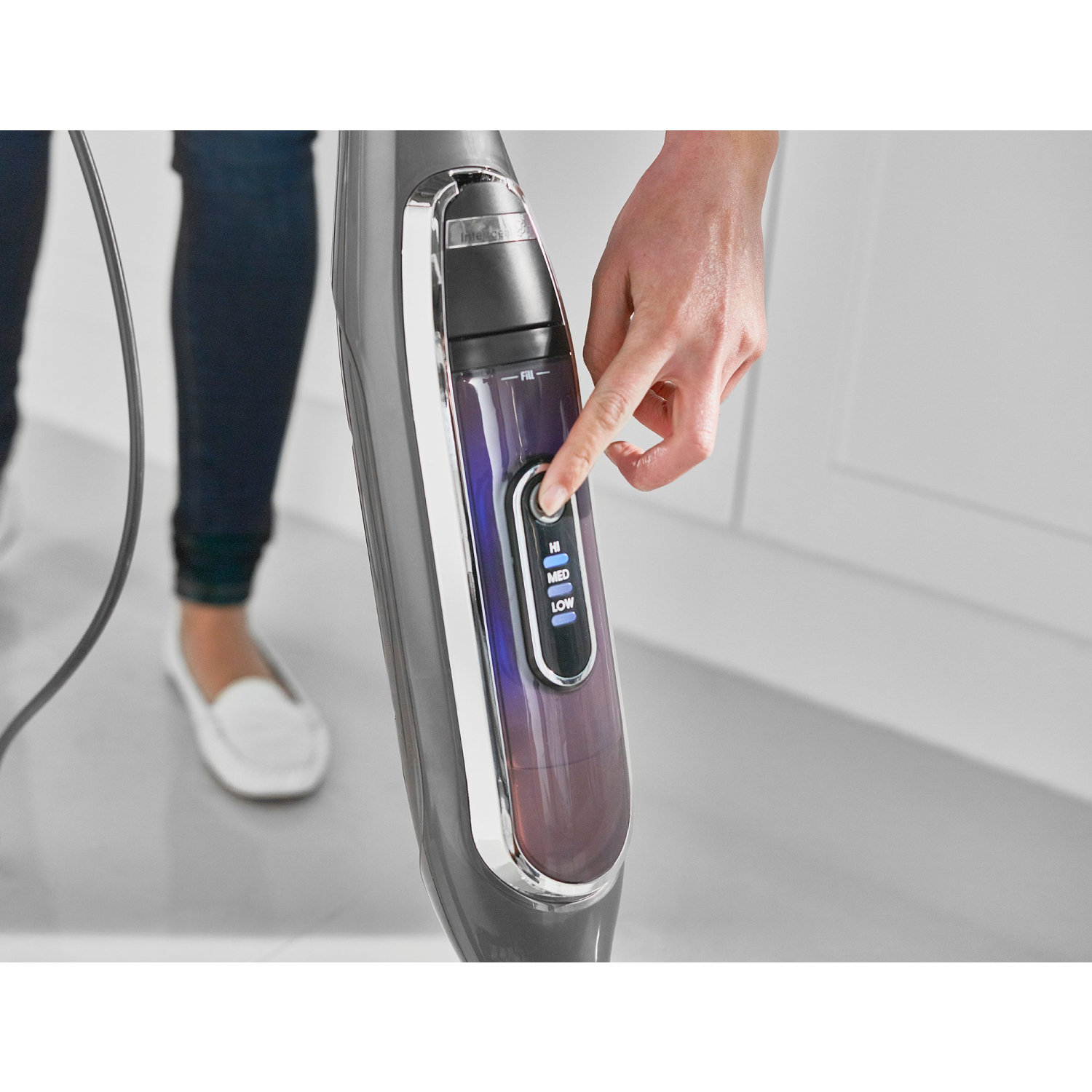 Shark S6003UK Klik n'Flip Automatic Steam Pocket Mop - Shark Steel Grey/Bordeaux full image