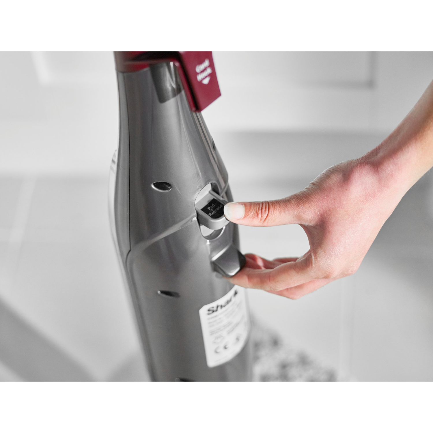 Shark S6003UK Klik n'Flip Automatic Steam Pocket Mop - Shark Steel Grey/Bordeaux full image