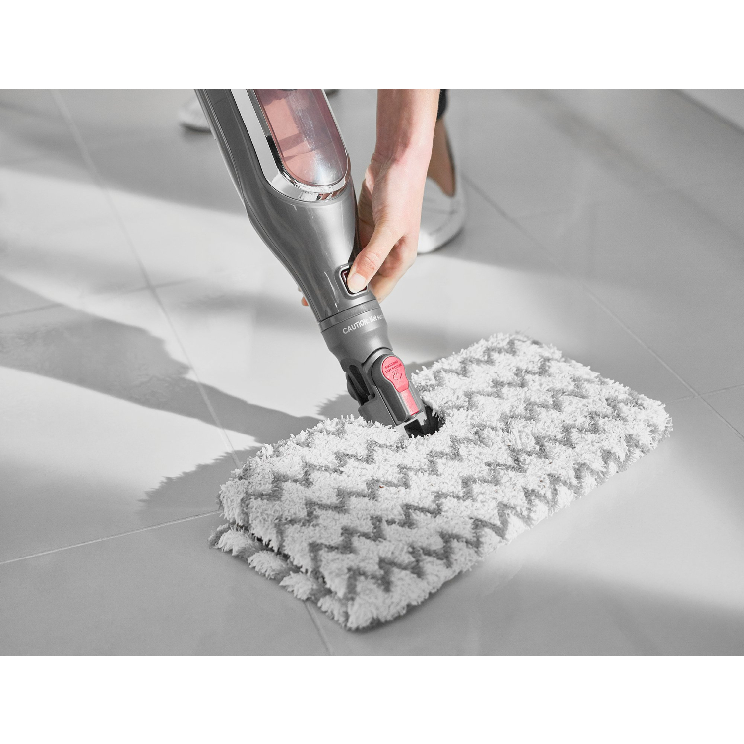 Shark S6003UK Klik n'Flip Automatic Steam Pocket Mop - Shark Steel Grey/Bordeaux full image