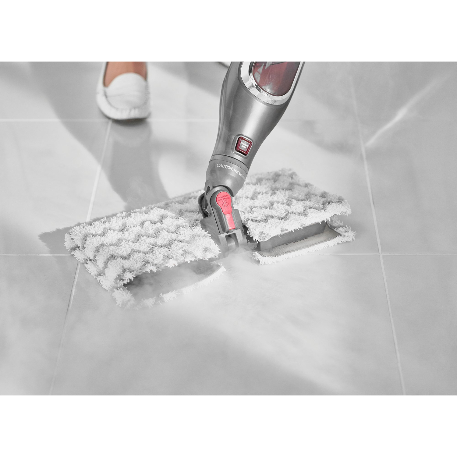 Shark S6003UK Klik n'Flip Automatic Steam Pocket Mop - Shark Steel Grey/Bordeaux full image