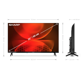 Sharp 1T-C32FH2KL2AB 32" HD Ready LED Android Smart TV Chromecast - 2