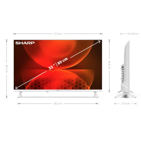 Sharp 1T-C32FH2KL2AW 32" HD Ready Frameless White TV - 4