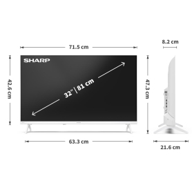 Sharp 1T-C32HE2245KW 32" HD Ready TiVo Smart TV - White - 1