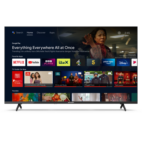 Sharp 2T-C40FH2KL2AB 40" Full HD LED Android Smart TV Chromecast
