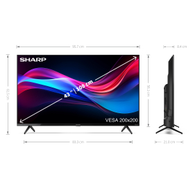Sharp 4T-C43GJ4225K 43" 4K UHD Frameless Smart Roku TV - 2