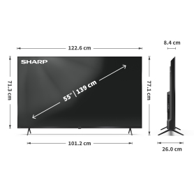 Sharp 4T-C55HM5245KB 4K UHD TV - Black - 2