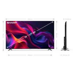 Sharp 4T-C70GK4245KB 70" 4K UHD Frameless Tivo Smart TV - 2