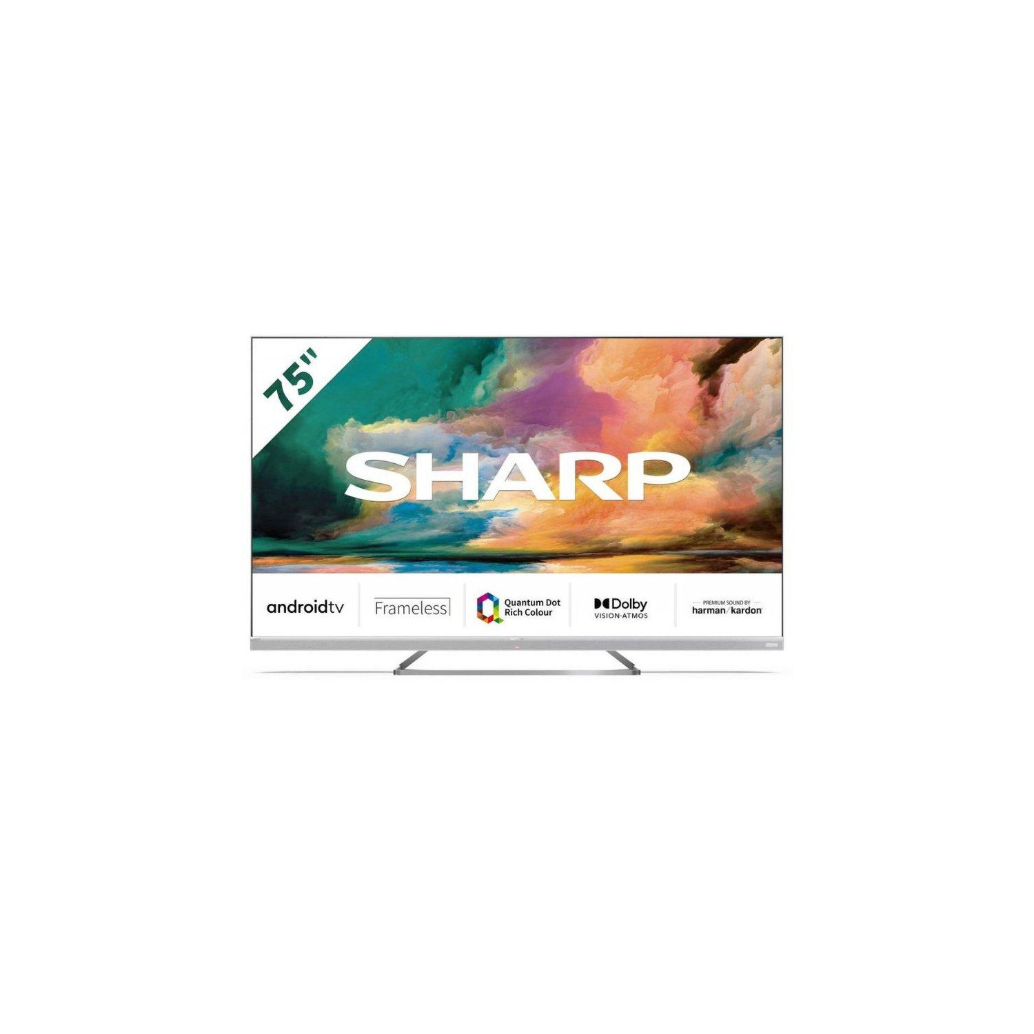 Sharp 4T-C75EQ4KM2AG 75" 4K UHD Frameless Quantum Dot Android TV - 0