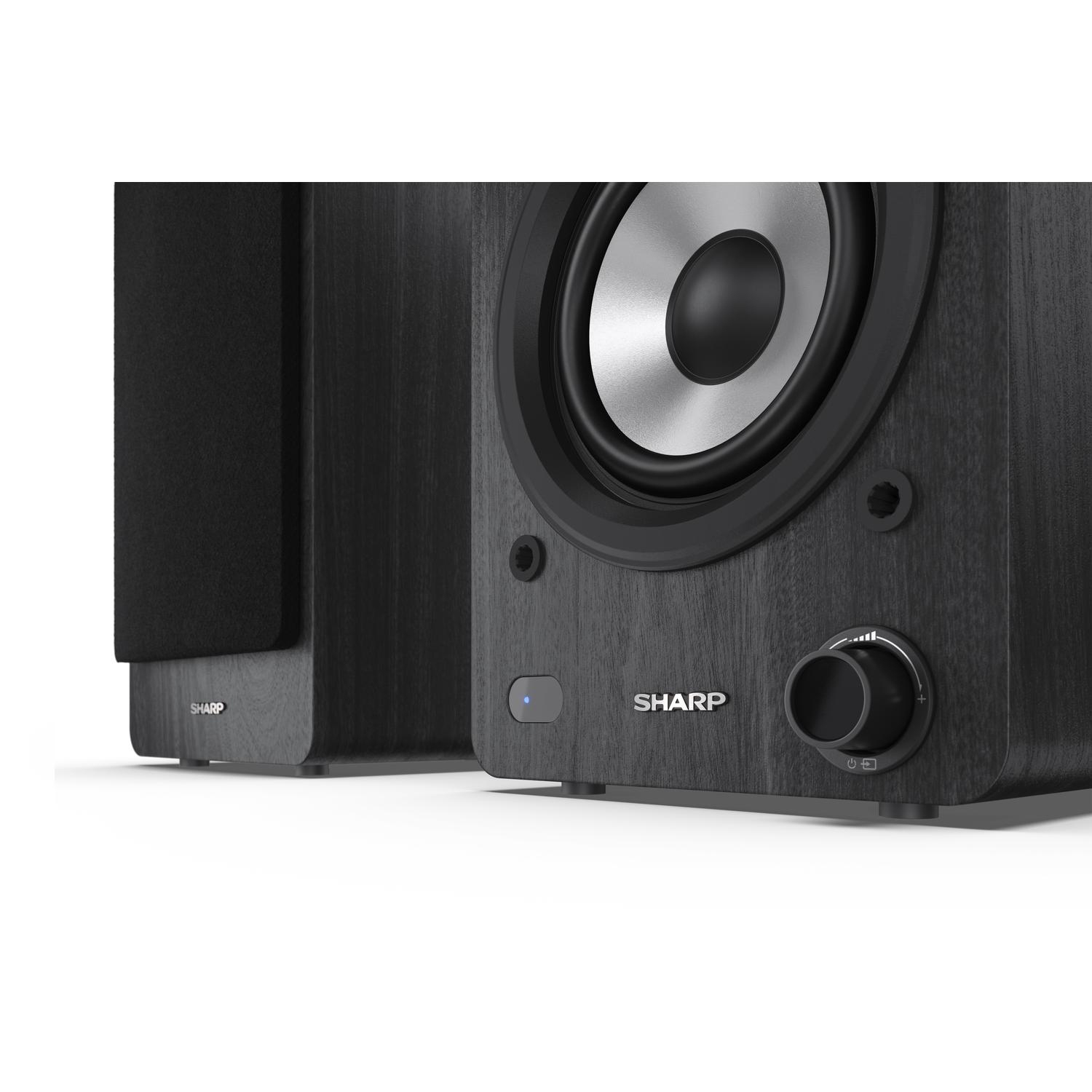 Sharp CP-SS30 BK Pair of Wireless Bookshelf Speakers - Black full image