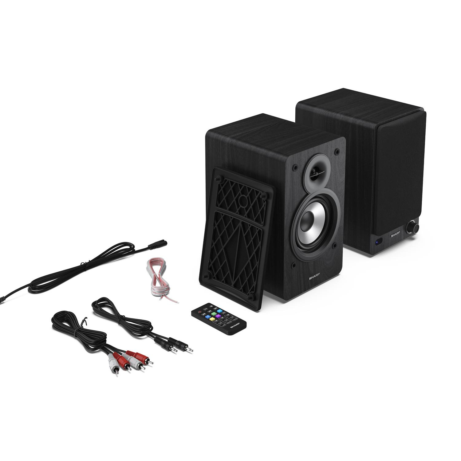 Sharp CP-SS30 BK Pair of Wireless Bookshelf Speakers - Black full image