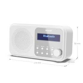 Sharp DR-P420 WH Tokyo Portable Digital Radio - White - 2