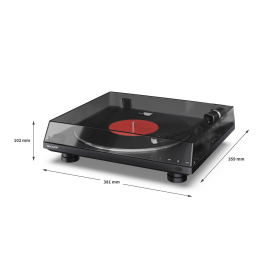 Sharp RPTT100CPSS30 Pair of Wireless Bookshelf Speakers with Automatic Bluetooth Turntable - Black - 1