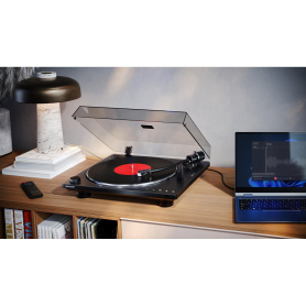 Sharp RPTT100CPSS30 Pair of Wireless Bookshelf Speakers with Automatic Bluetooth Turntable - Black - 6