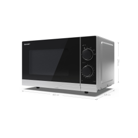 Sharp YC-PS201AU-S 20 Litres Microwave Oven - Silver - 3