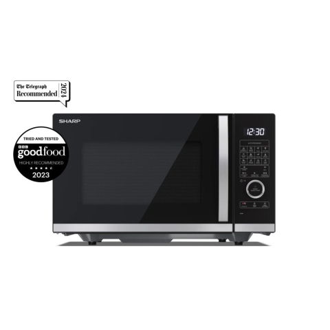 Sharp YC-QC254AU-B 25 Litres Flatbed Convection Oven Microwave with Grill - Black