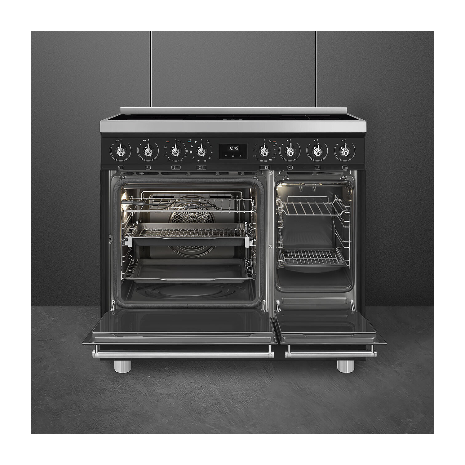 Smeg C92IPMB2 85.3cm Electric Rangecooker with Double Oven and Induction Hob - Matte Black full image