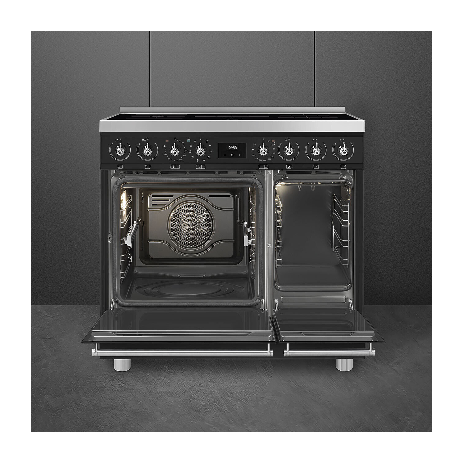 Smeg C92IPMB2 85.3cm Electric Rangecooker with Double Oven and Induction Hob - Matte Black full image