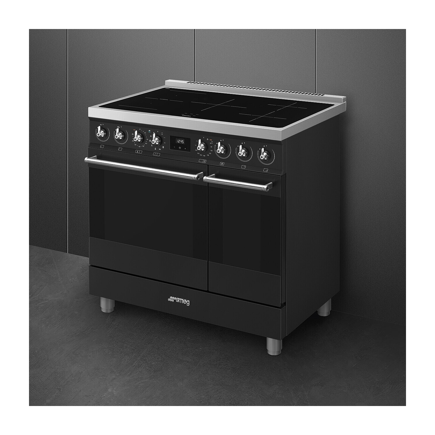 Smeg C92IPMB2 85.3cm Electric Rangecooker with Double Oven and Induction Hob - Matte Black full image