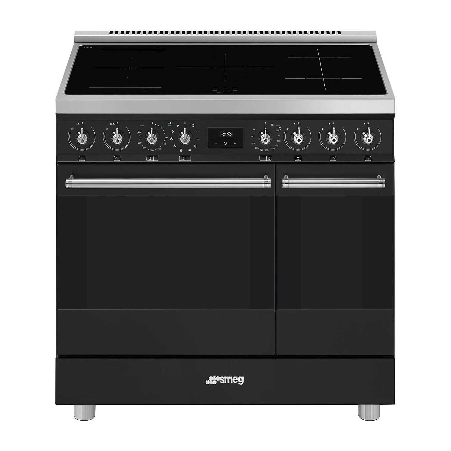 Smeg C92IPMB2 85.3cm Electric Rangecooker with Double Oven and Induction Hob - Matte Black full image