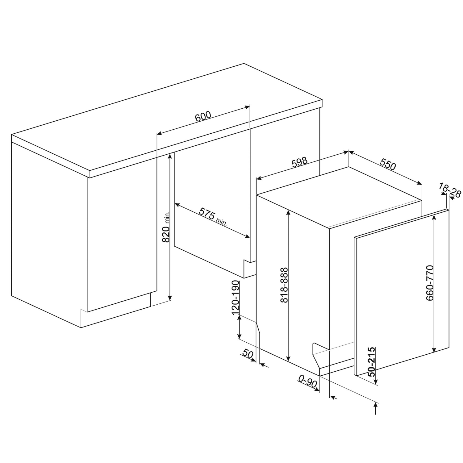 Smeg DIL331C Integrated Dishwasher - 13 Place Settings full image
