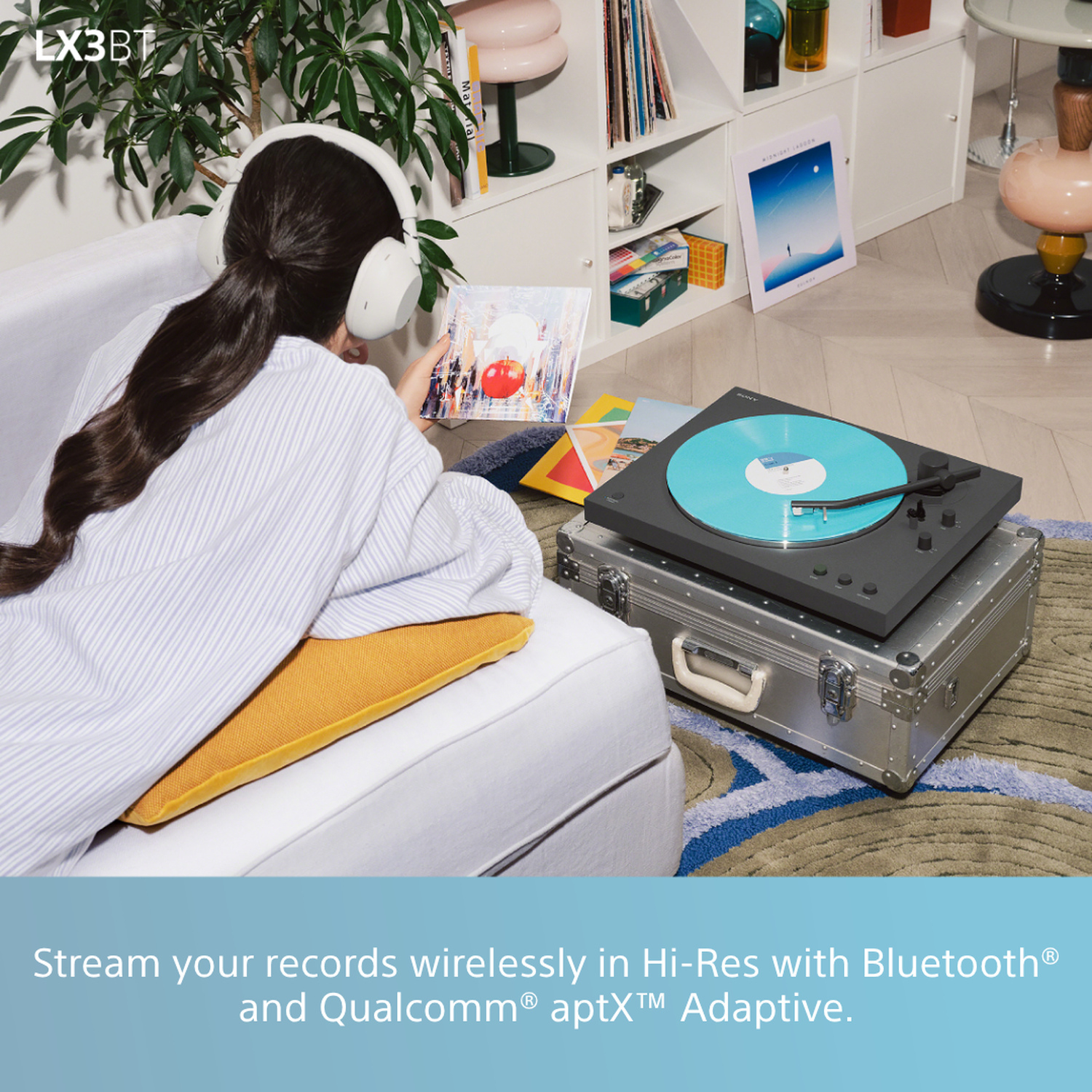 Sony PSLX3BT.CEK Wireless Bluetooth Turntable with Auto Playback - Dark Grey full image