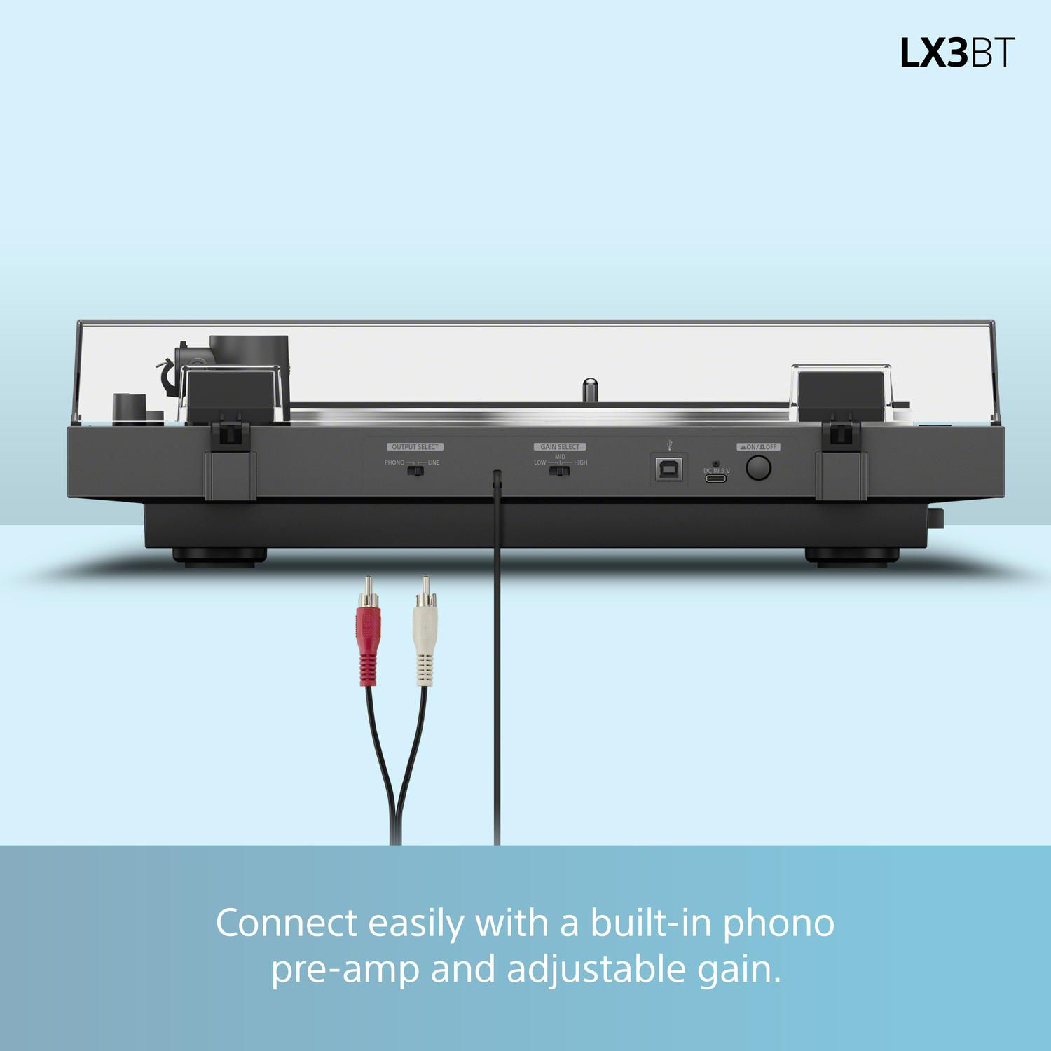 Sony PSLX3BT.CEK Wireless Bluetooth Turntable with Auto Playback - Dark Grey full image