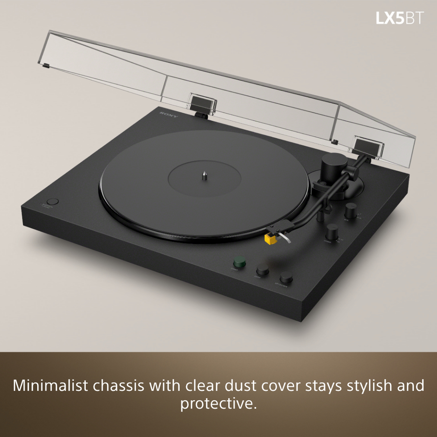 Sony PSLX5BT.CEK Wireless Bluetooth Turntable with Auto Playback - Premium cartridge & Stylus - Pure Black full image