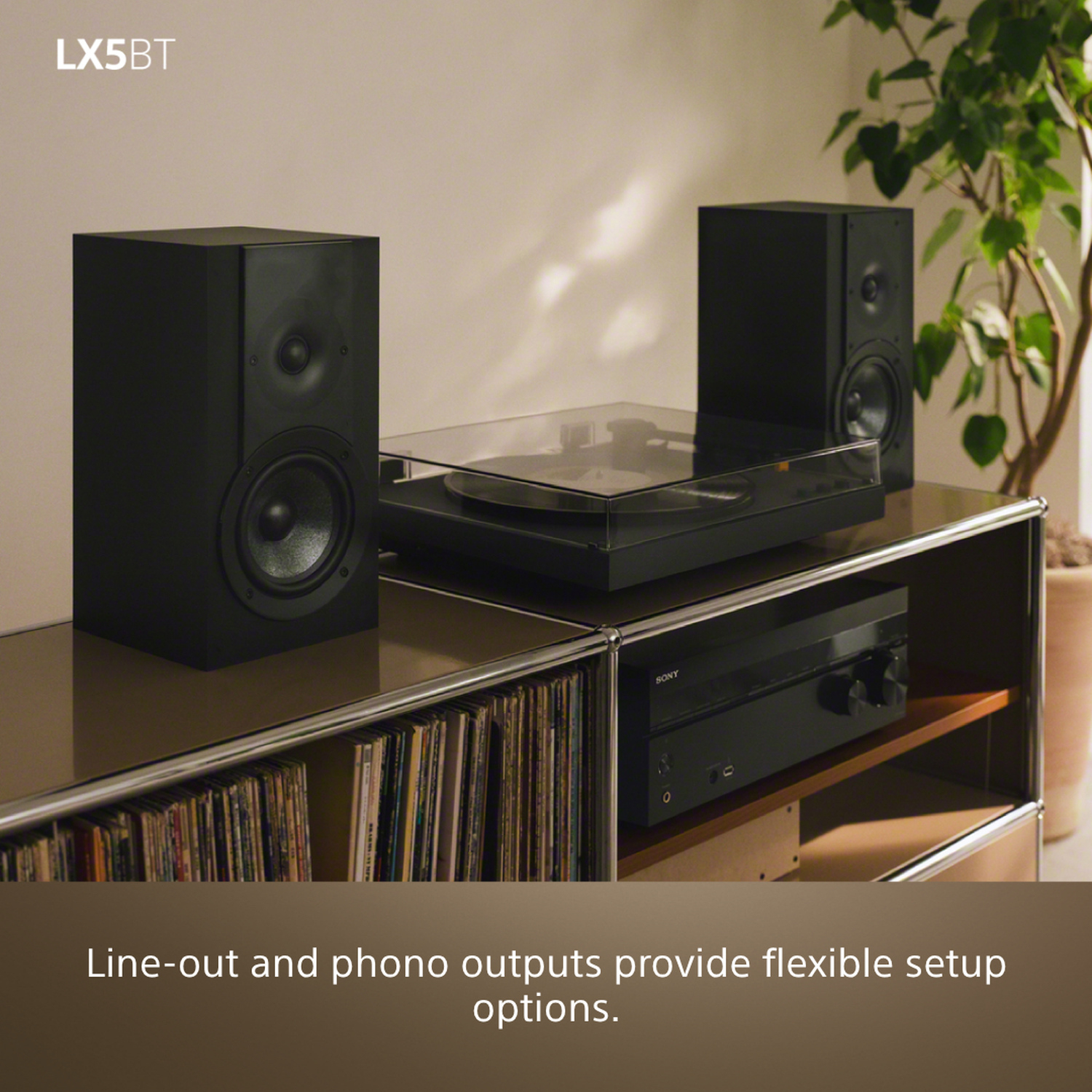 Sony PSLX5BT.CEK Wireless Bluetooth Turntable with Auto Playback - Premium cartridge & Stylus - Pure Black full image