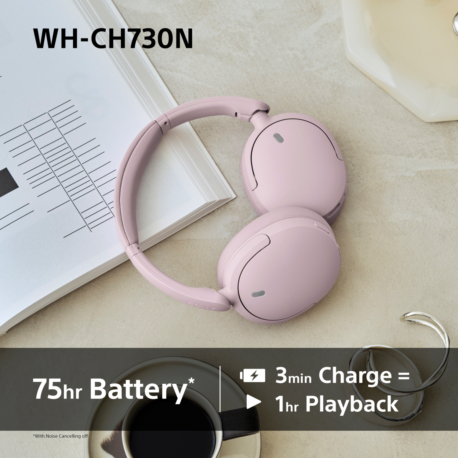 Sony WHCH730NL.CE7 Wireless Noise Cancelling Over ear headphones - Blue full image