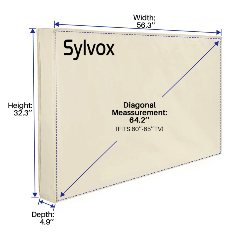 Sylvox OT65A1 Waterproof Outdoor TV Cover â€“ All Weather Protection for 60-65" Screens