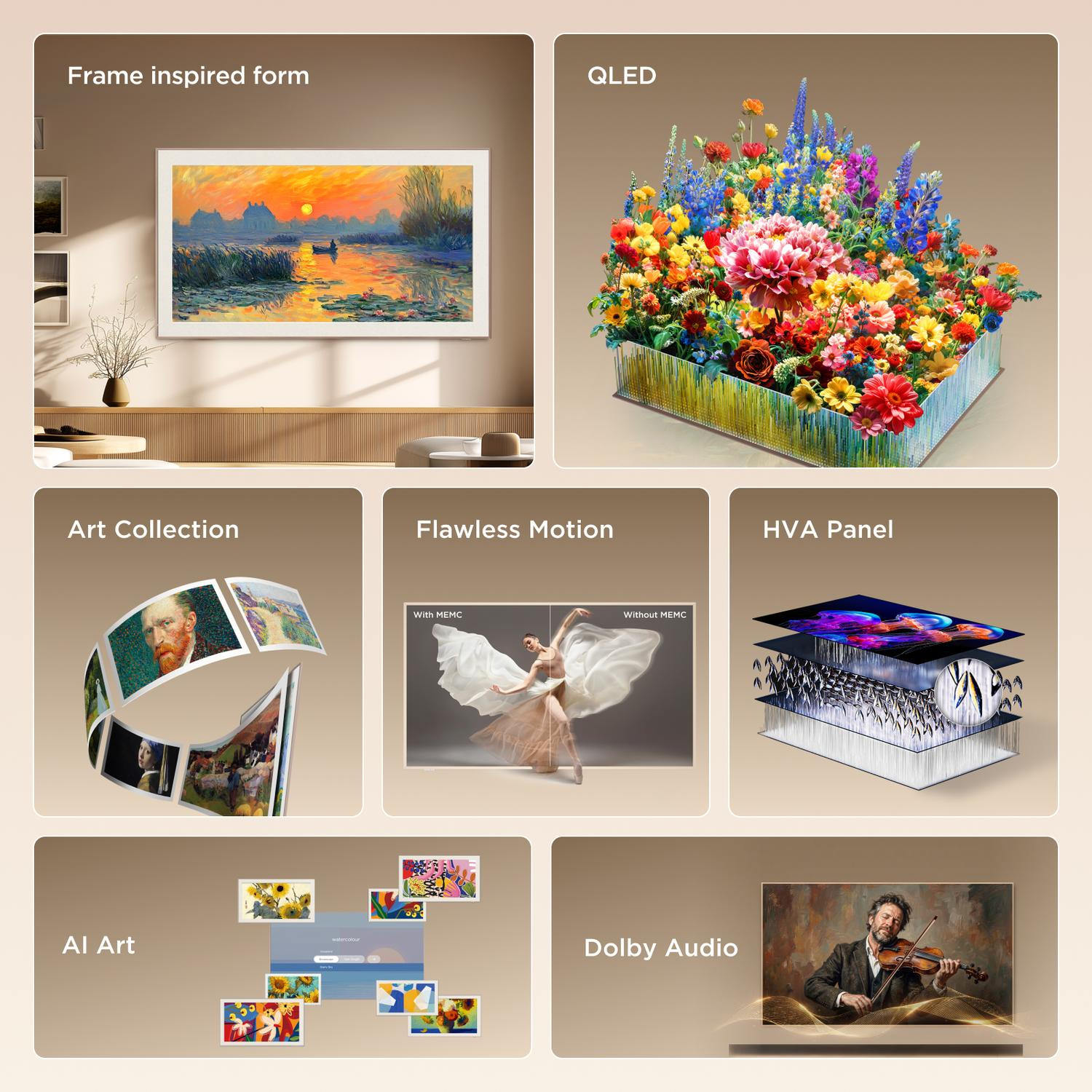 TCL 43A400 PRO-UK 43" 4K QLED AI Art TV full image