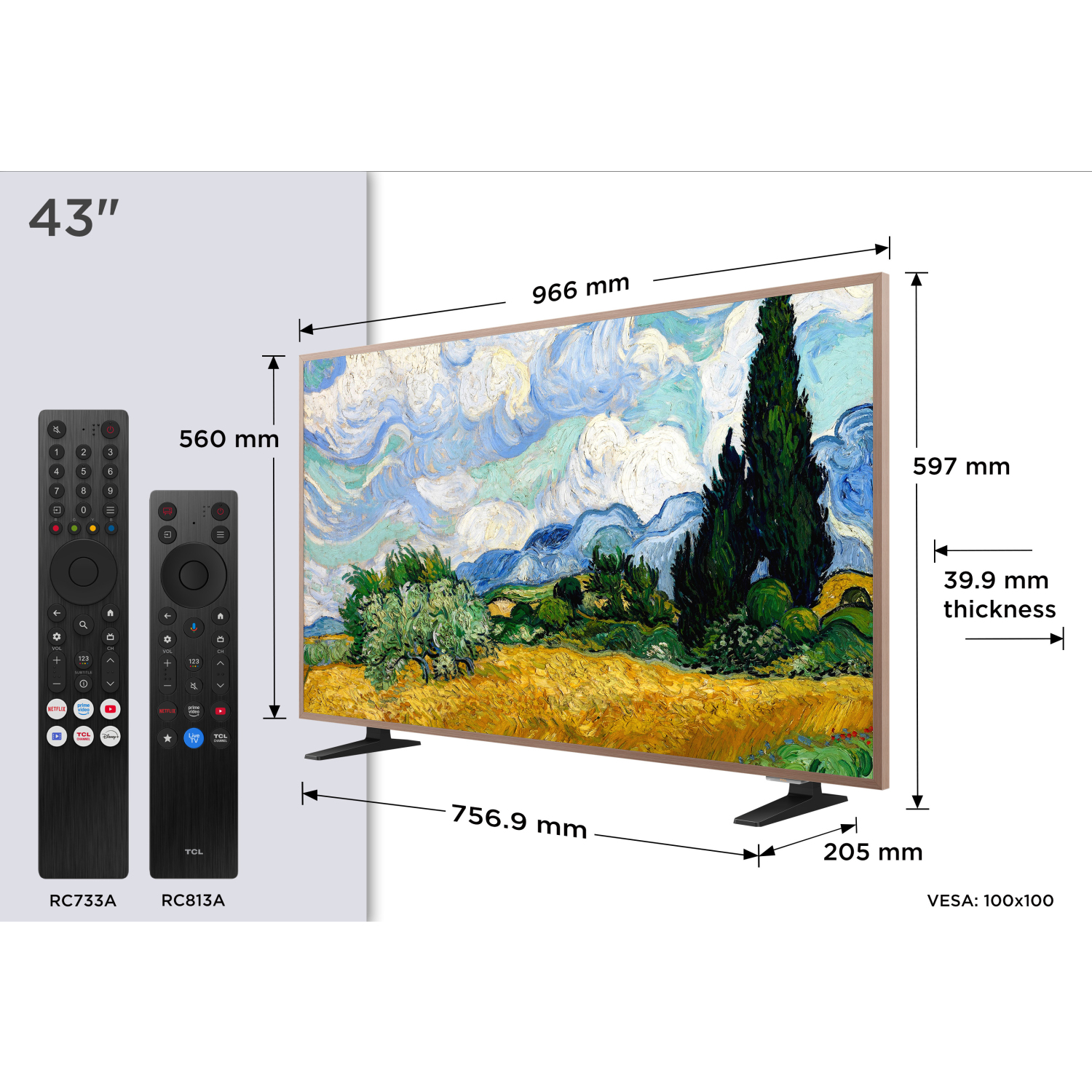 TCL 43A400 PRO-UK 43" 4K QLED AI Art TV full image
