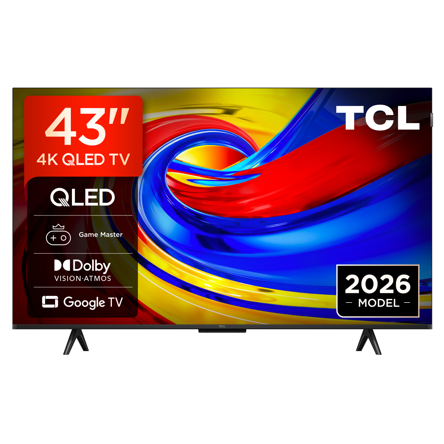 TCL 43P7L-UK 43" 4K HDR QLED Direct LED Google TV - Black full image