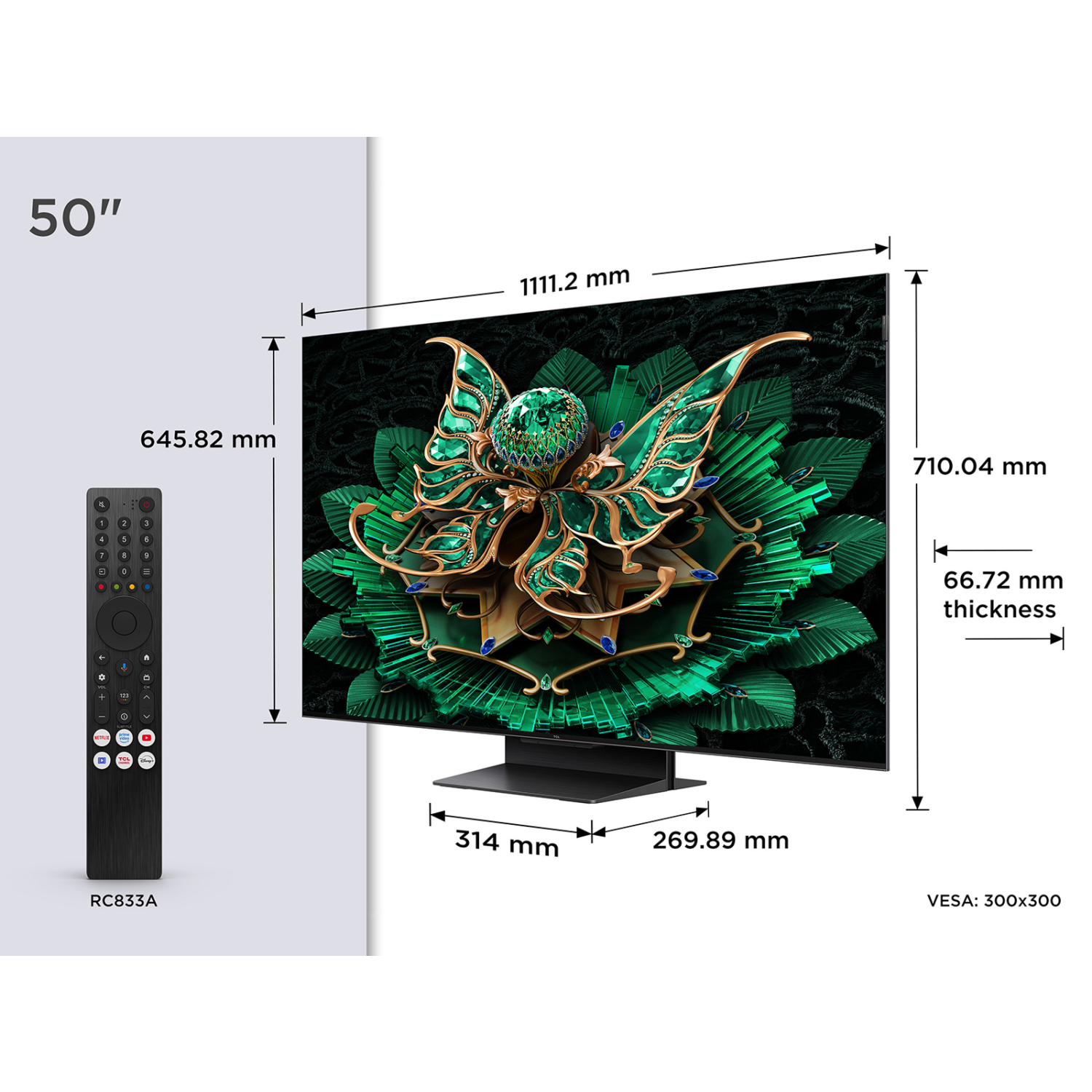 TCL 50C7K-UK 50" 4K QD-MINI LED UHD TV  full image