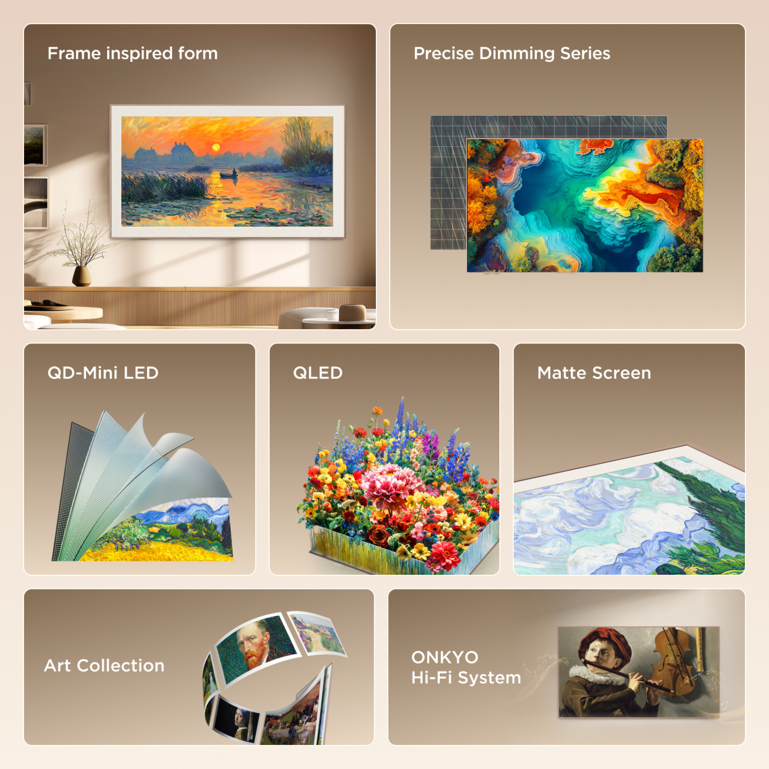 TCL 55A400 PRO-UK 55" 4K Ultra HD QD-MINI LED AI Art TV - Black full image